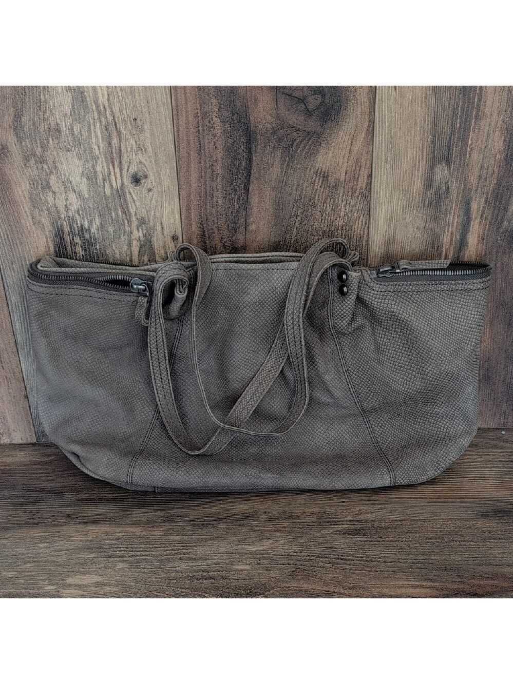 Lucky Brand Chic Taupe Women's Leather Large Tote Bag